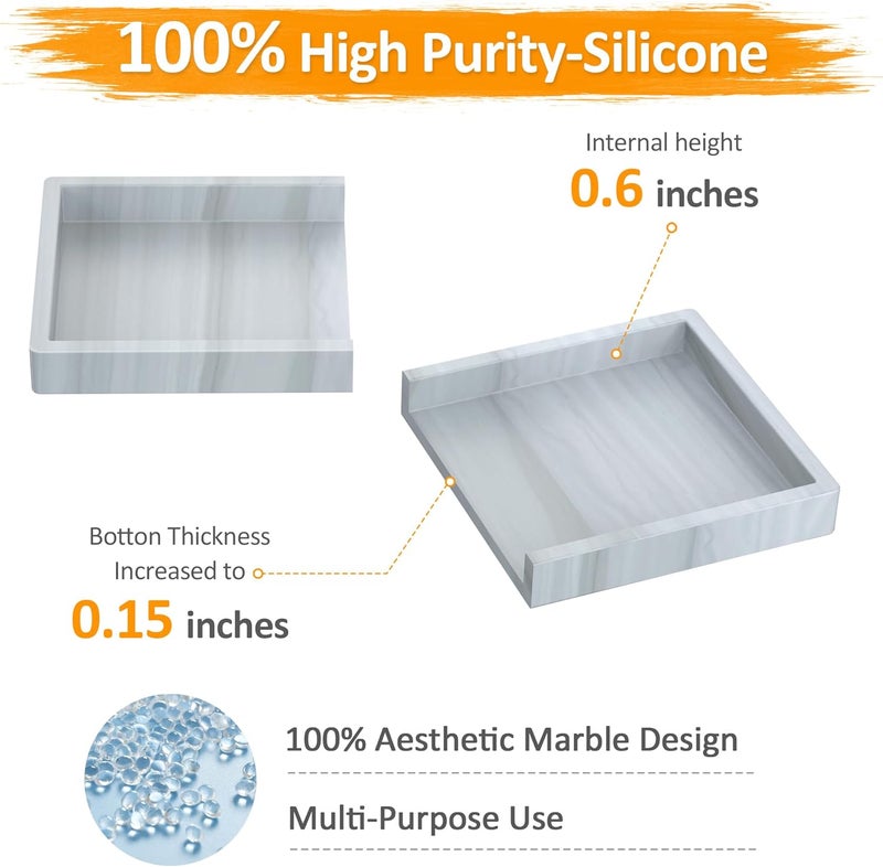 EGWON Bathroom Vanity Tray,Thick Original Silicone Soap Dispenser Tray, Shatterproof Toilet Tank Tray Vanity Tray for Dresser Tops,Bathroom for Perfume,Soap Bottle - Image 3